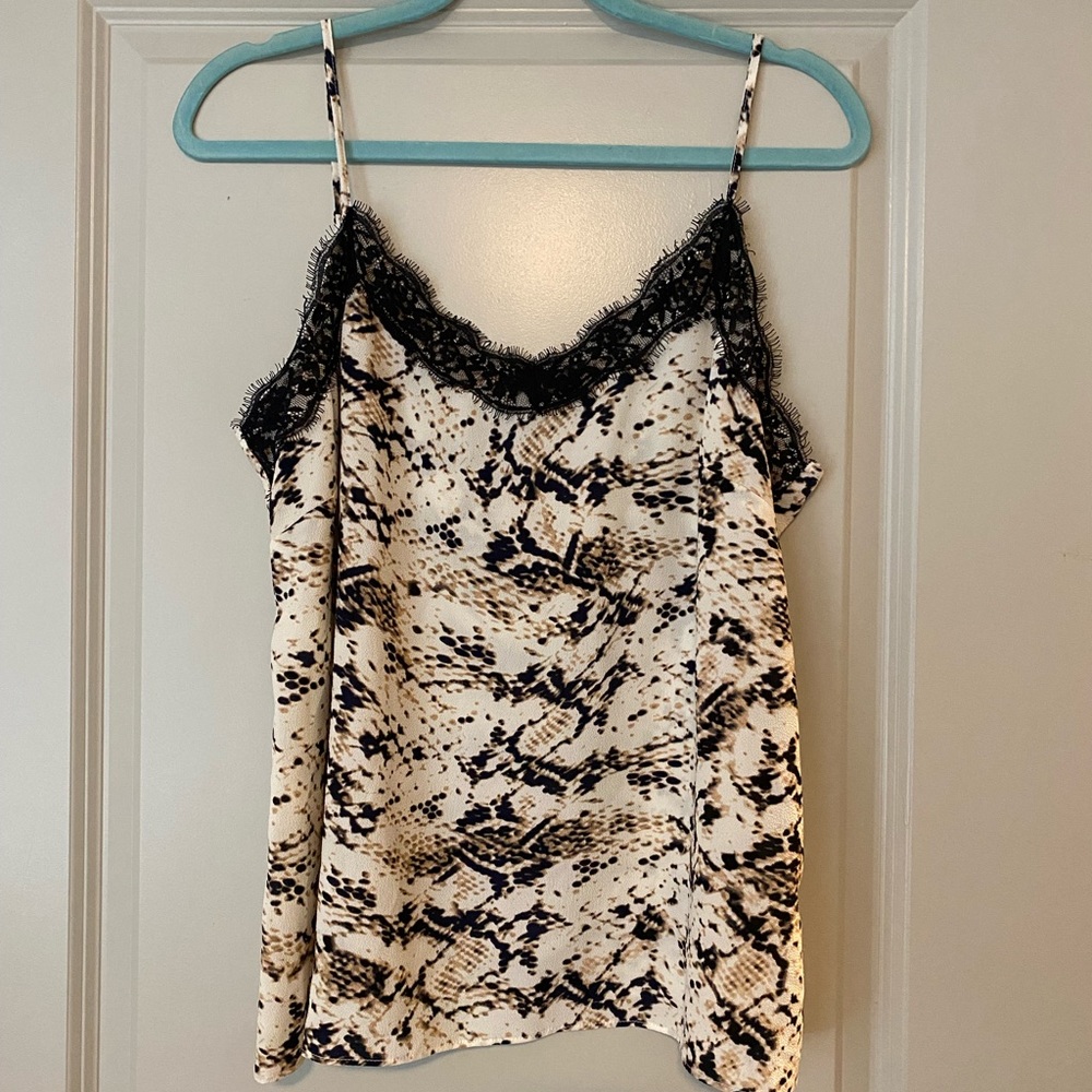 snake print lace tank - large